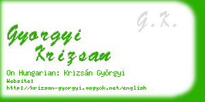 gyorgyi krizsan business card